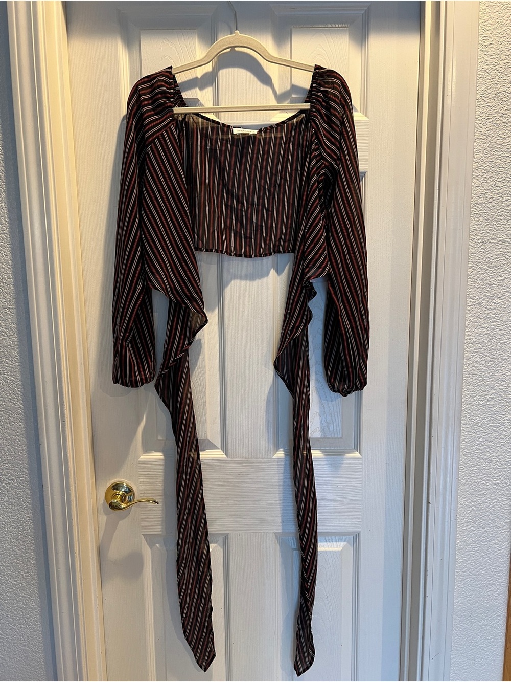 Striped Wrap Around Crop Top